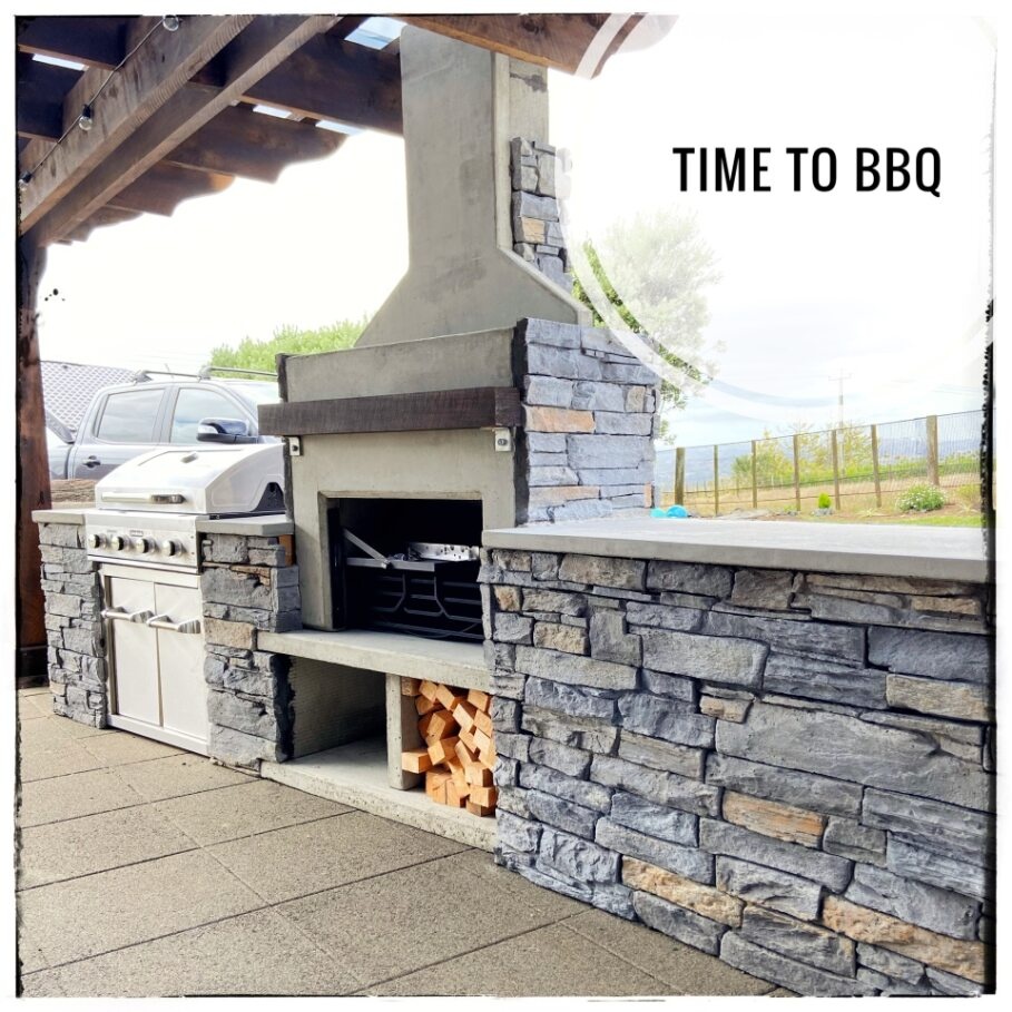 Stone Fireplace Feature