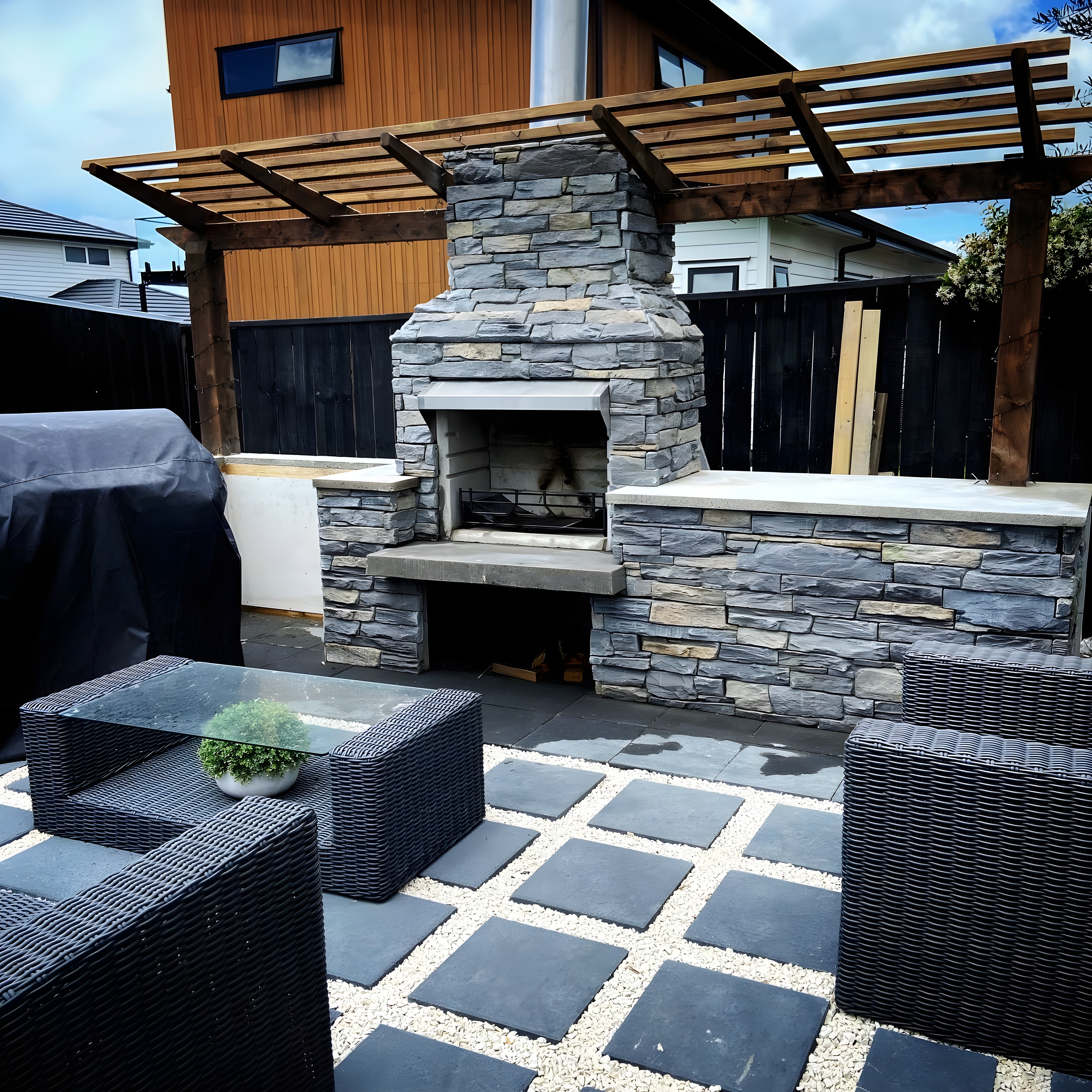 Outdoor Fireplace Detail